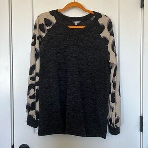 White Birch Large Charcoal Cheetah Top